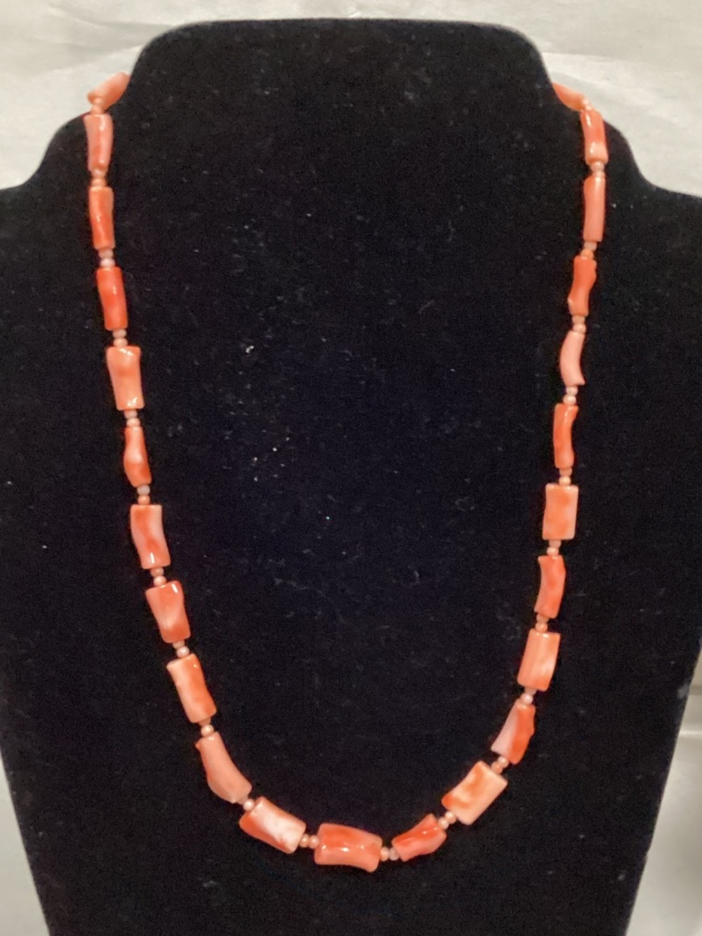 Elegant Coral-Bead Necklace in Coral Orange
